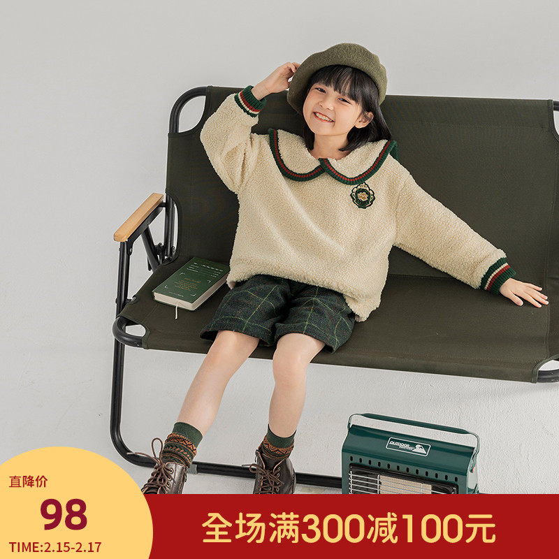 茵曼童装女童加绒2021新款加厚卫衣 茵曼致汇卫衣/绒衫