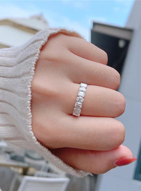 gia白金满钻祖母绿戒指新品定制