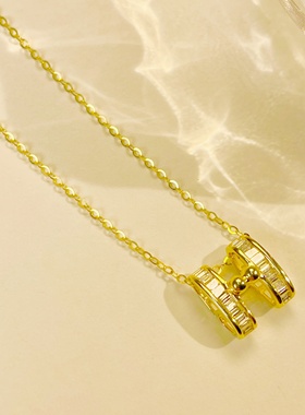 18K金镶嵌天然钻石H项链