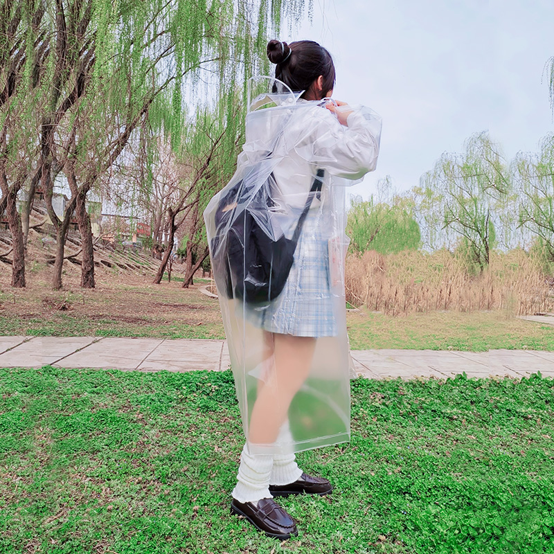 透明雨衣女全身防水衣男成人雨服亲子人车分离防暴雨加长款雨披-图3