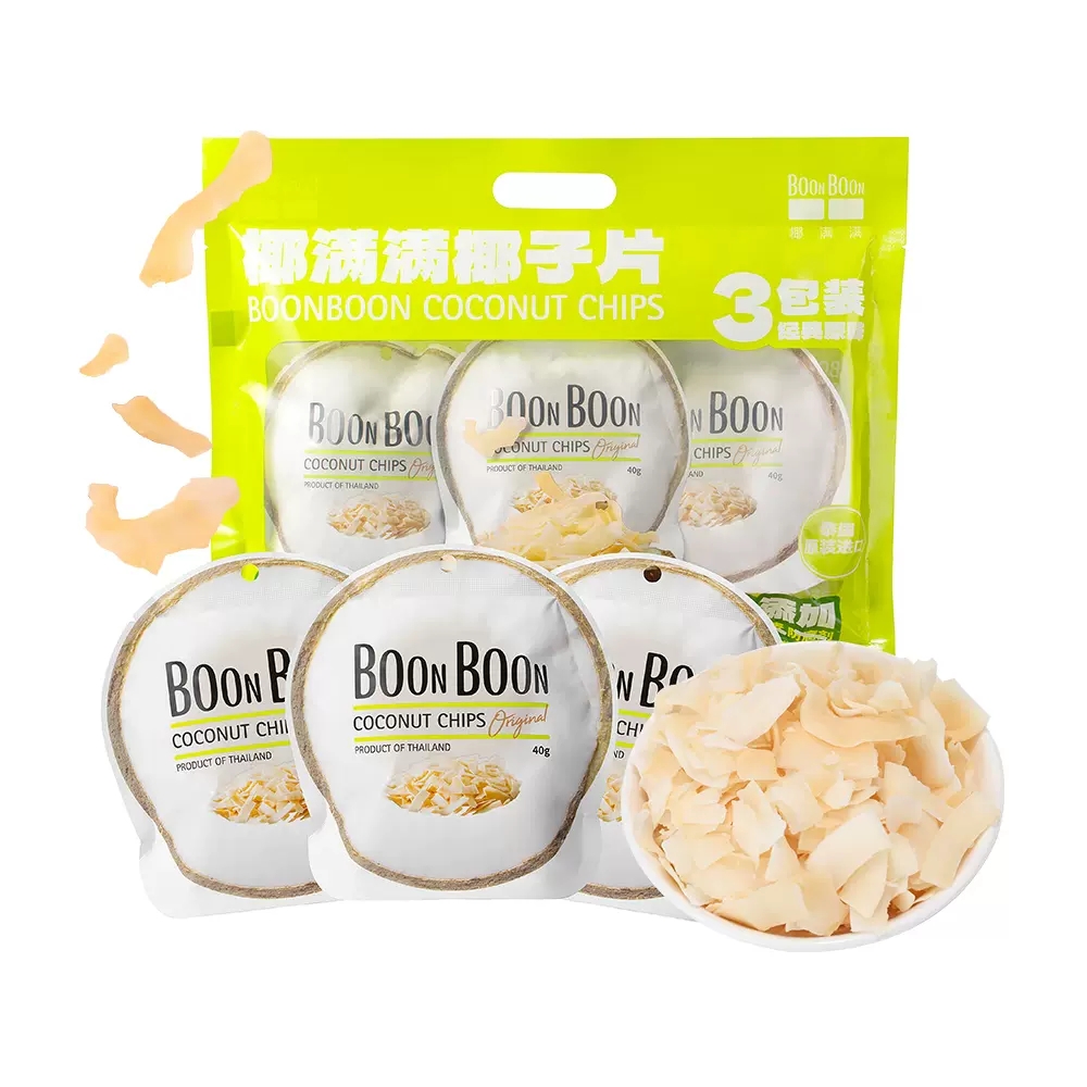 盒马代购椰满满原味香脆椰子片40g*3入泰国进口椰子脆片休闲零食