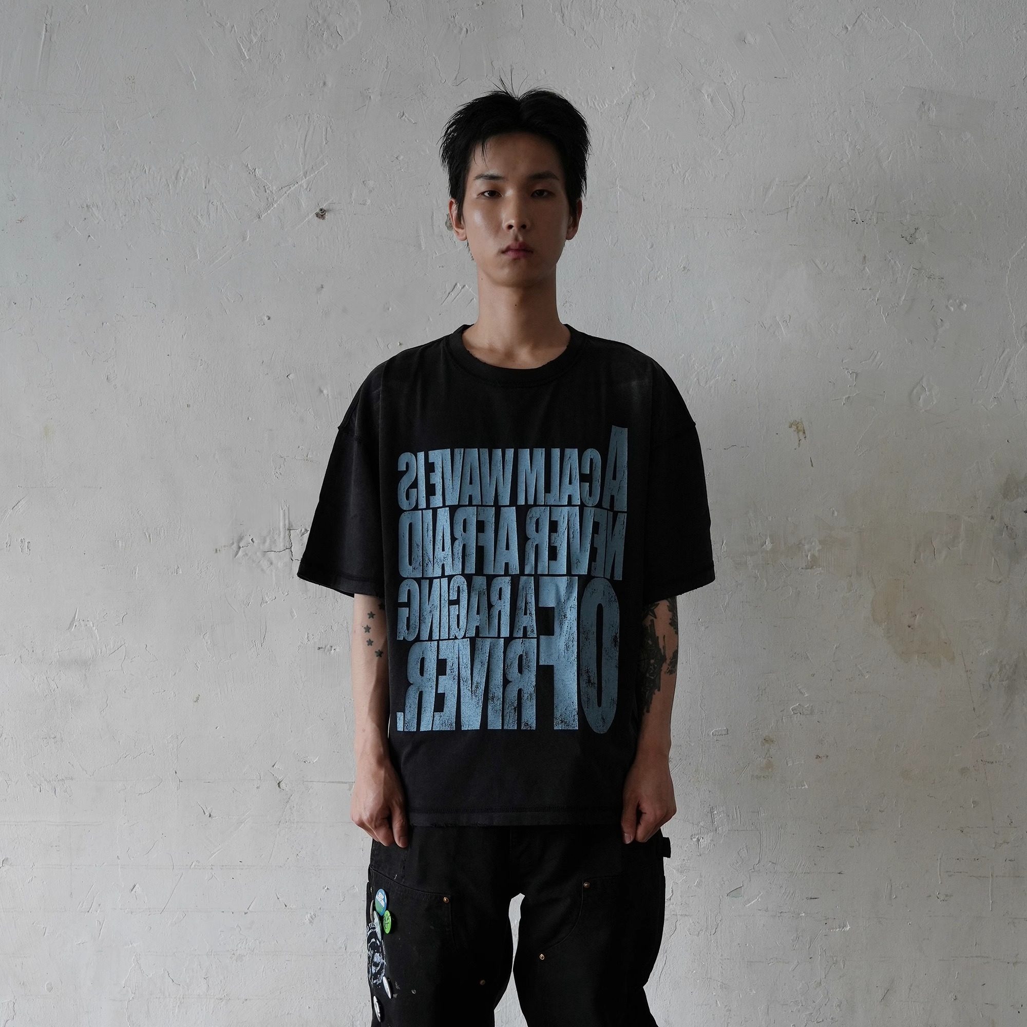 Far Archive 24ss 经典大面积印花水洗做旧短袖tee - 图0