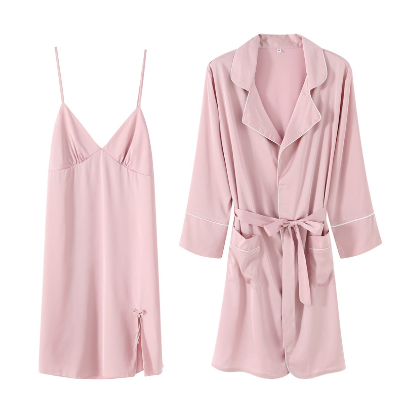情侣夏季性感冰丝男士吊带睡袍 蕾贝姿睡袍/浴袍