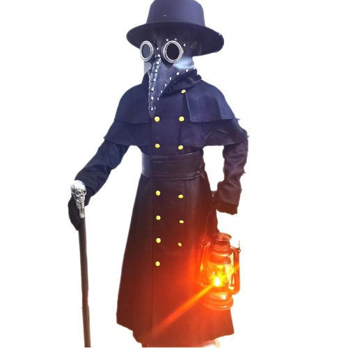 万圣节儿童服装 瘟疫医生cos服衣服 乌鸦面具 鸟嘴医生演出服 - 图3