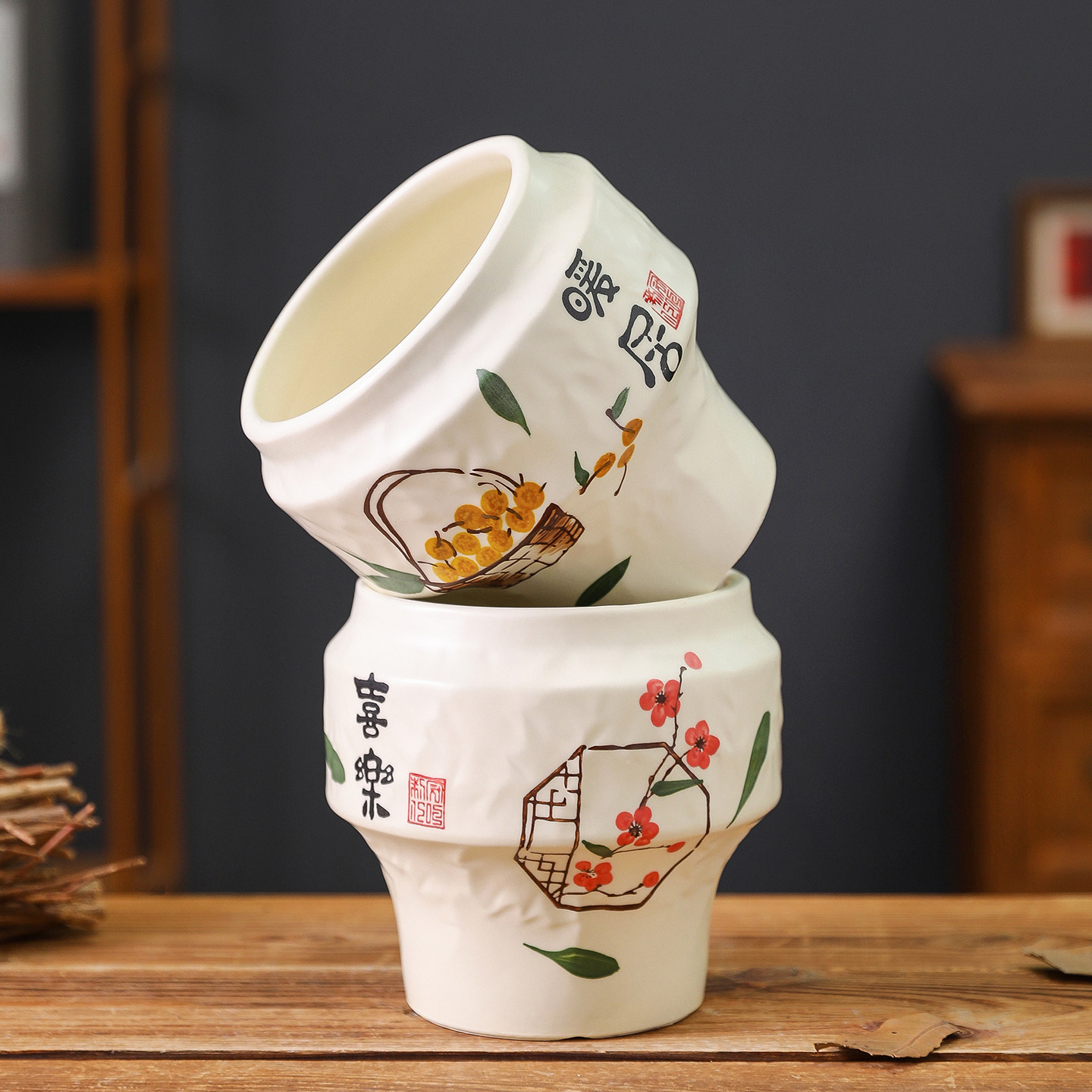 简约陶瓷花盆奶油风手绘暖居轻奢家用桌面蝴蝶兰专用花器绿植盆栽,淘宝优惠券,粉丝福利购,淘宝优惠卷