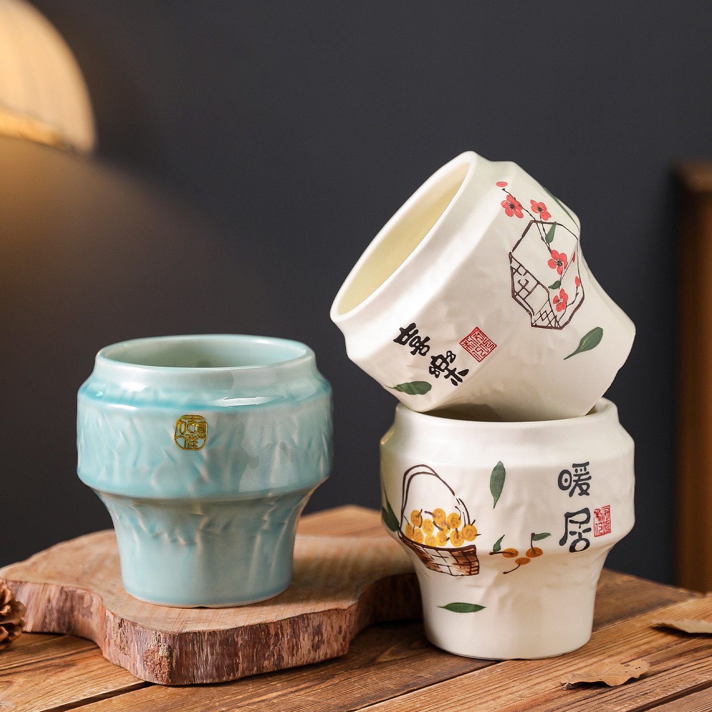 简约陶瓷花盆奶油风手绘暖居轻奢家用桌面蝴蝶兰专用花器绿植盆栽,淘宝优惠券,粉丝福利购,淘宝优惠卷