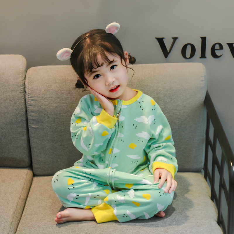 儿童连体睡衣春秋纯棉宝宝睡袋春季婴幼儿防踢护肚俐衣女童家居服 儿童连体睡衣春秋纯棉宝宝睡袋春季婴幼儿防踢护肚俐衣女童家居服