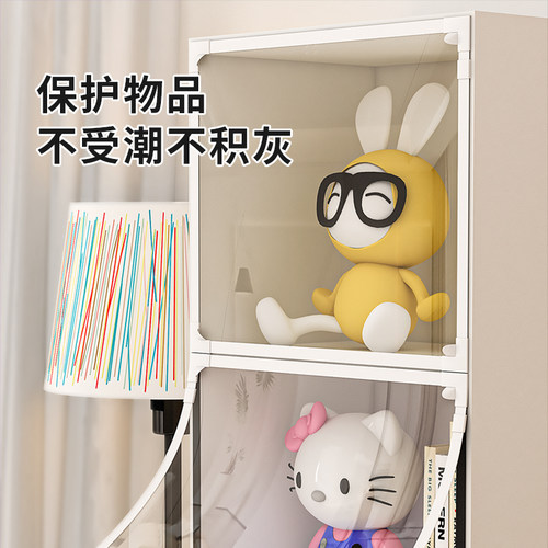 书架柜子遮挡帘透明开放式衣柜橱柜门帘防尘防水杂物帘子自粘磁吸 - 图2