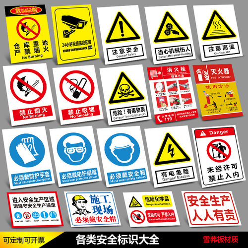 当心触电有电危险安全警示标识牌贴纸禁止吸烟严禁烟火安全警告提示牌灭火器消火栓使用方法说明提示牌安监 - 图3