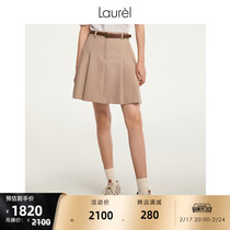 (light and thin cotton wool) Laurel23 autumn winter new parchment paper colour 100 pleats short dress LWL343Q05700
