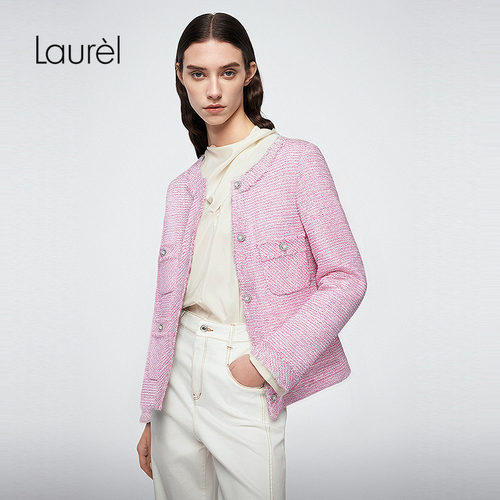 Laurel劳芮新款小香风粗花呢短外套LWD366W00800 - 图1