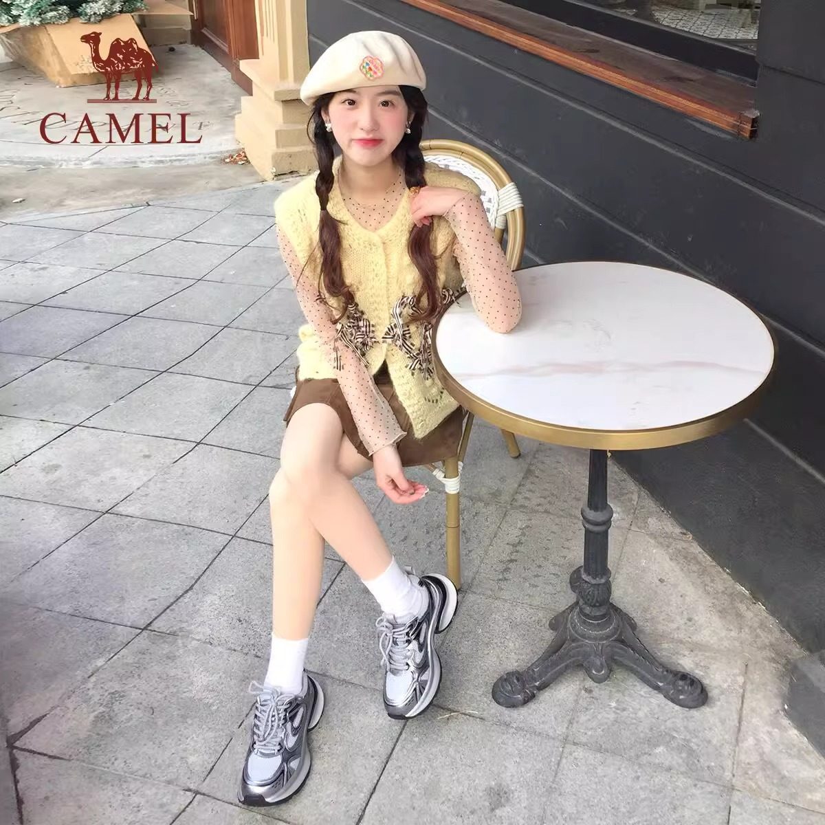 骆驼女鞋2026春秋季新款厚底增厚百搭休闲银色爆款运动老爹鞋女潮,淘宝优惠券,粉丝福利购,淘宝优惠卷