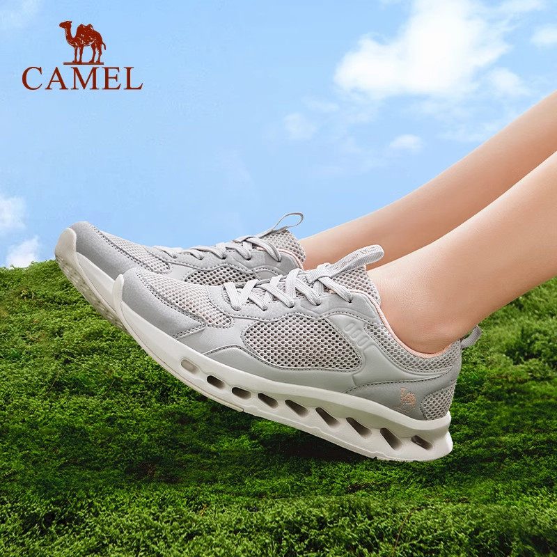 骆驼网面女鞋2025新款夏季透气休闲鞋男轻便运动鞋子女士户外夏天