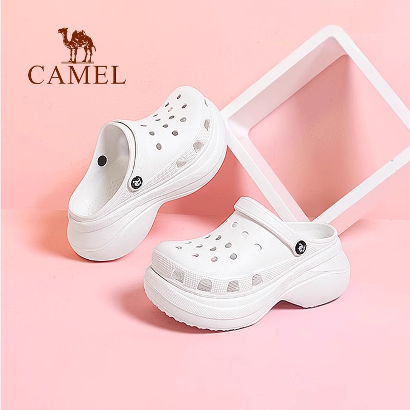 骆驼女鞋洞洞鞋夏季软凉拖鞋外穿透气厚底踩屎感防滑包头拖沙滩鞋 - 图2