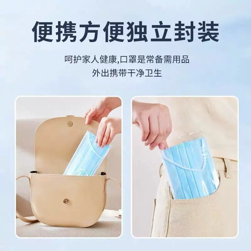 Black disposable high quality medical mask, pack