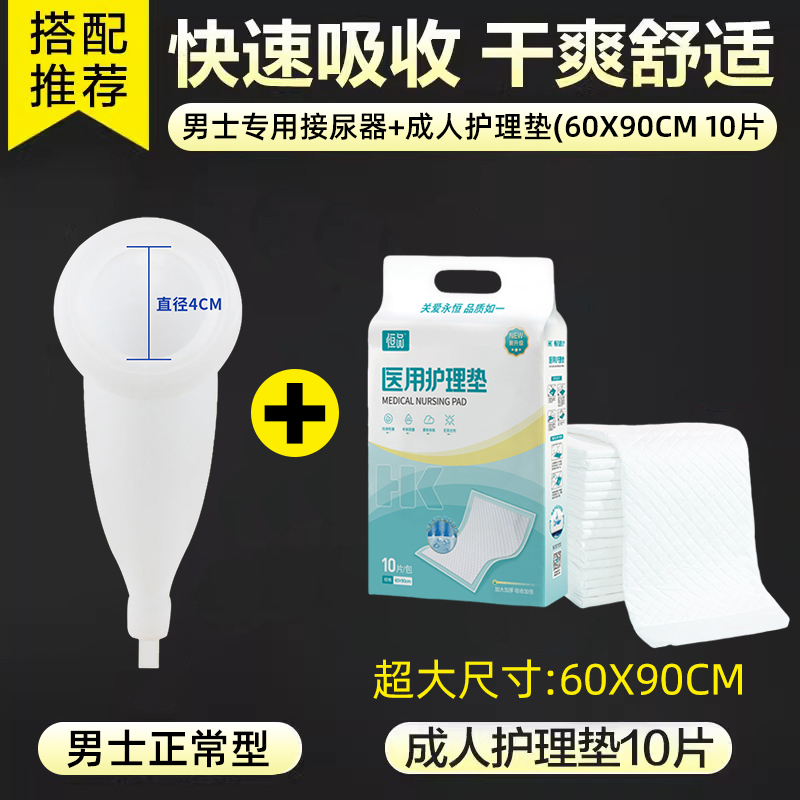 医用接尿器男卧床老人接尿袋引流袋导尿管小便失禁瘫痪病人女硅胶 - 图1