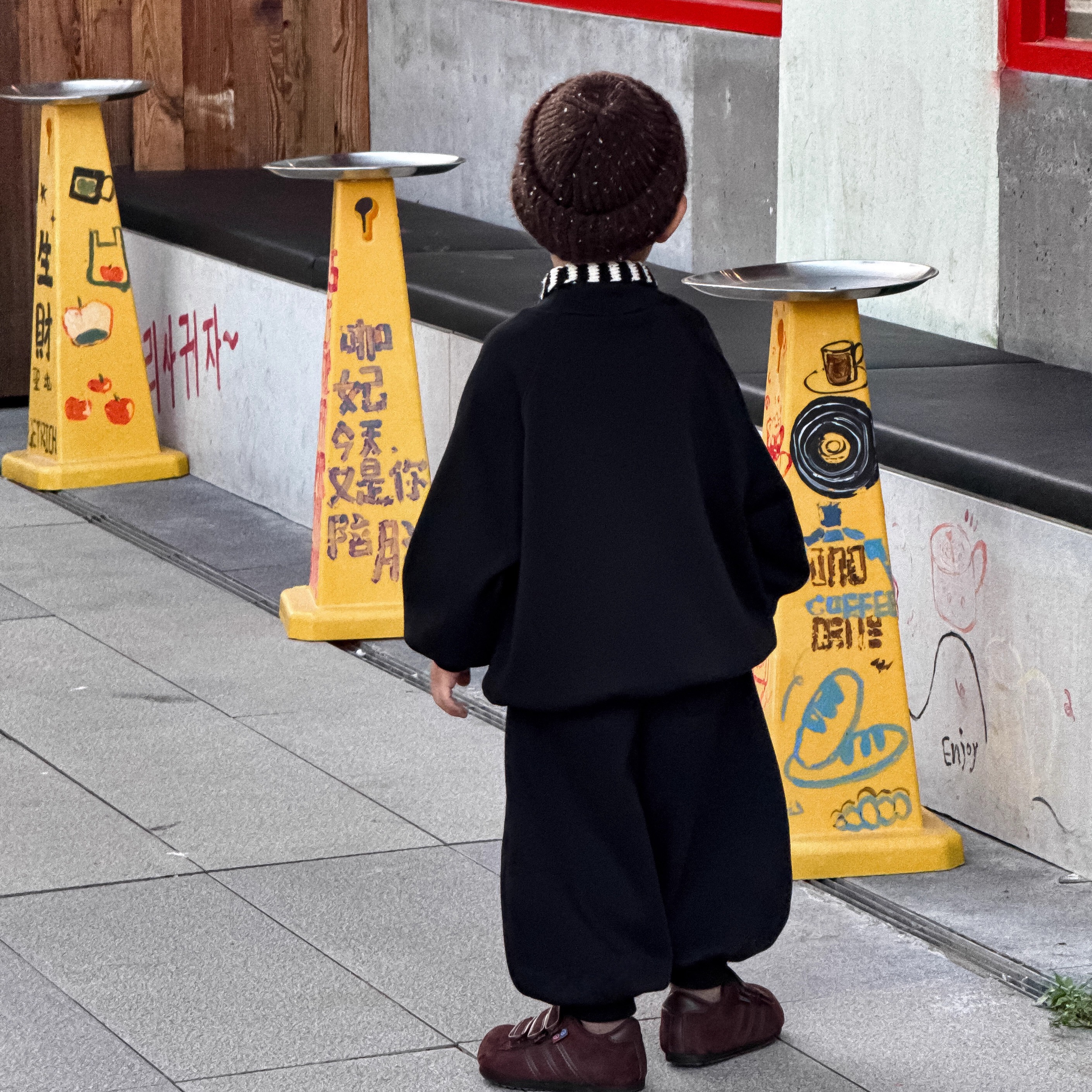 女童加绒卫衣套装一体绒冬季新款儿童运动裤小女孩宝宝红色过年服 - 图2