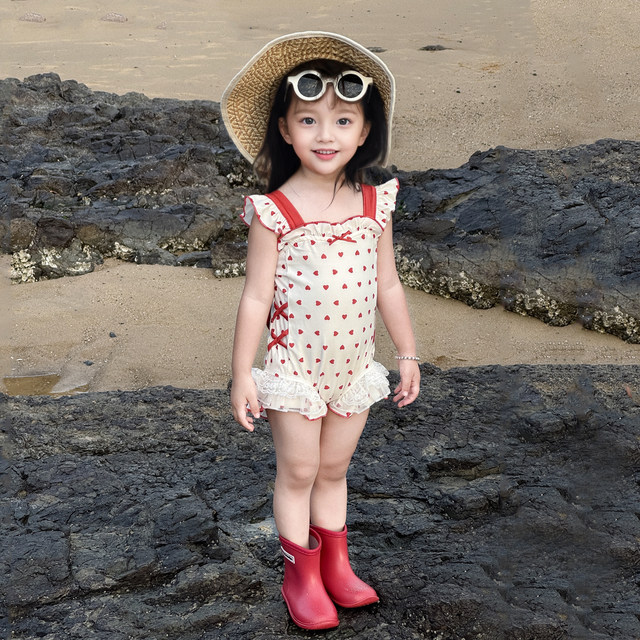 ເດັກຍິງ summer ຊຸດລອຍນ້ໍາຫນຶ່ງສິ້ນ suspender ຫວານ