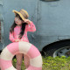 Girls swimsuit one-piece swimsuit long sleeve sun protection quick dry