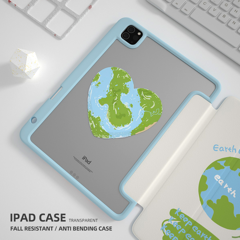 ipad2021保护套带笔槽air5亚克力4保护地球mini6透明pro11磁吸9壳2020版2018透明12.9英寸第九代10.2平板硬壳 - 图0