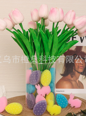 海绵成型复活节小兔子高弹性海绵冲压兔子插花用PU海绵兔子