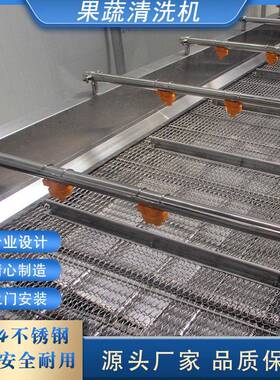 大型果蔬气泡清洗机豆角秋葵水浪喷淋清洗设备净菜加工洗菜机
