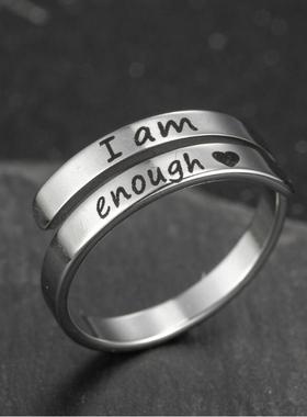 Open ring Fashion Stainless Steel 双层戒指女开口时尚不锈钢亚