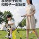 Outdoor parent-child unicycle with auxiliary wheels children's stroller