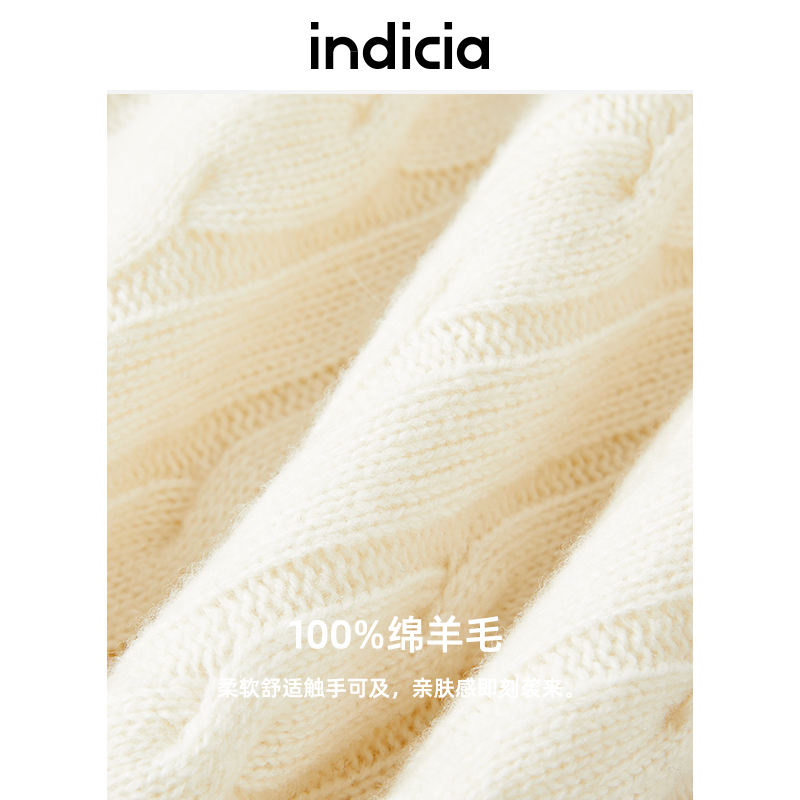 indicia 羊毛马甲针织衫背心女V领套头马夹秋冬季标记女装 - 图1