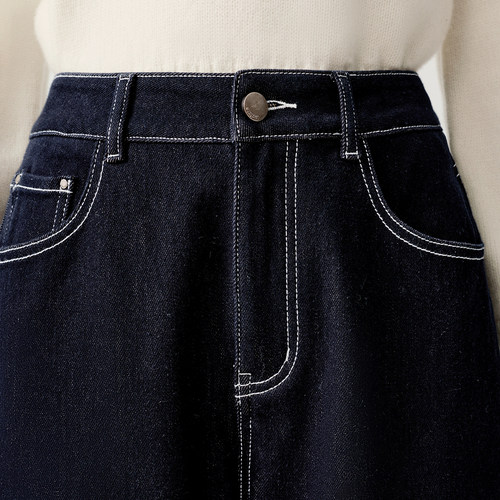 indicia标记商场同款2025秋冬新款女装直筒裤子牛仔裤F2D5NK535C - 图3