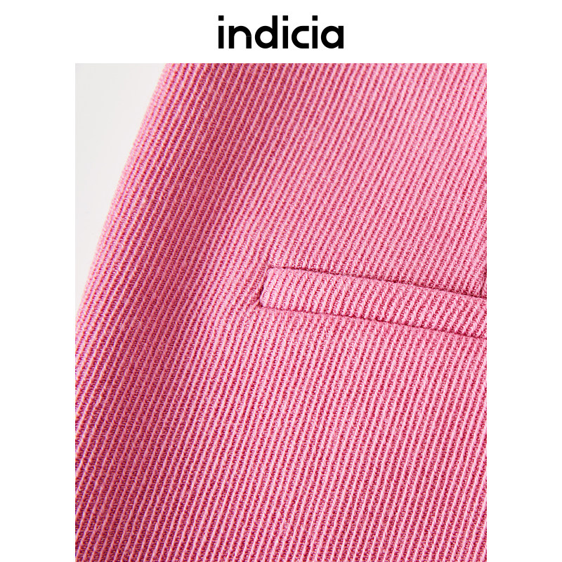 indicia 粉色羊毛裙子半身裙女H型一步裙冬季时尚标记女装