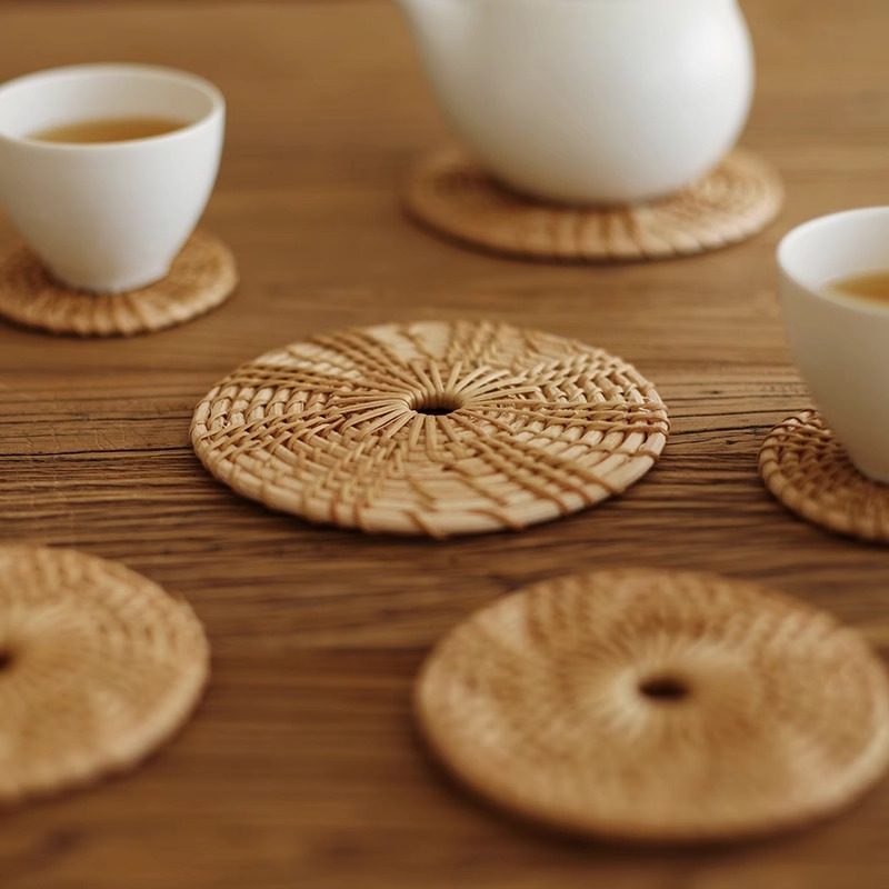 ins中式隔热垫子手工藤编防烫锅垫碗垫耐高温餐桌垫盘子垫杯垫茶,淘宝优惠券,粉丝福利购,淘宝优惠卷