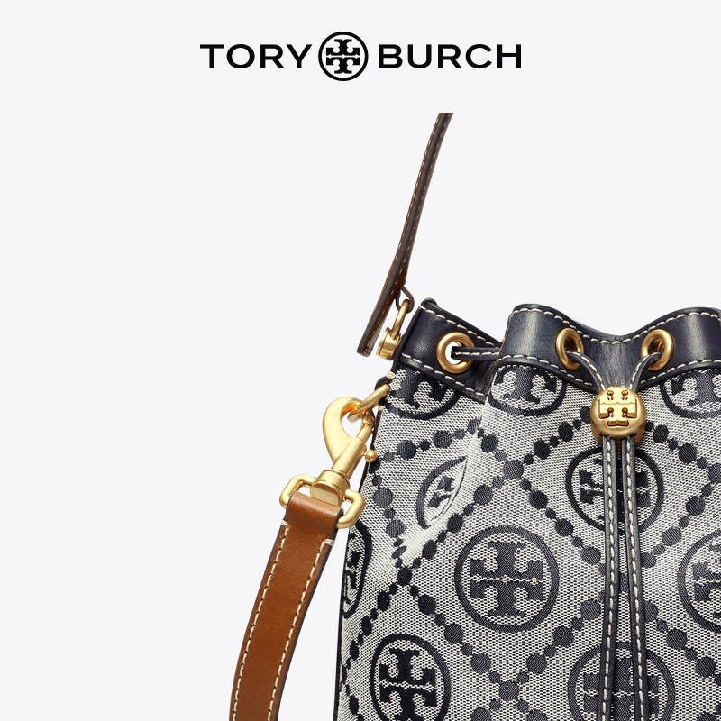 TORY BURCH 汤丽柏琦T MONOGRAM中号提花水桶包79487 - 图2