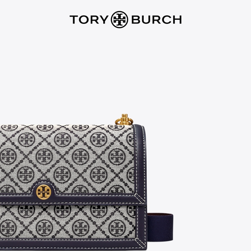 TORY BURCH汤丽柏琦T MONOGRAM中号提花肩背包 81863-图2