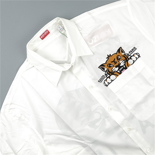 KENZO高田贤三 男士潮牌老虎印花时尚休闲长袖衬衫 FF55CH4299P3 - 图2