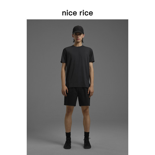 nice rice好饭 s.系列115G修身后中破缝运动速干短袖T恤NHC02123 - 图2