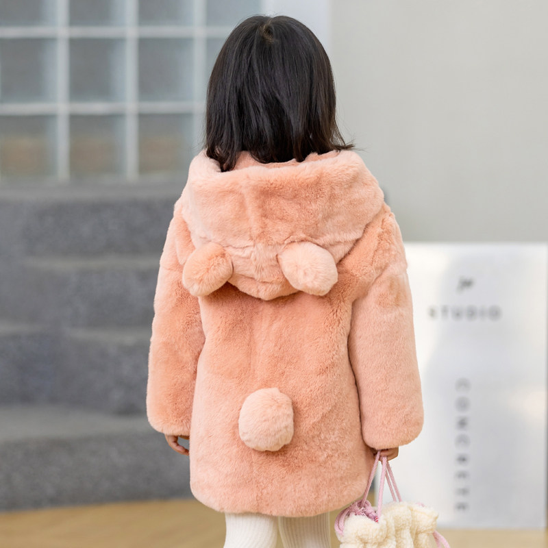 儿童皮草冬装男童女童真獭兔毛加厚棉衣小宝宝连帽厚外套中长款,淘宝优惠券,粉丝福利购,淘宝优惠卷