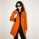 Large lapel sheep wool coat for women