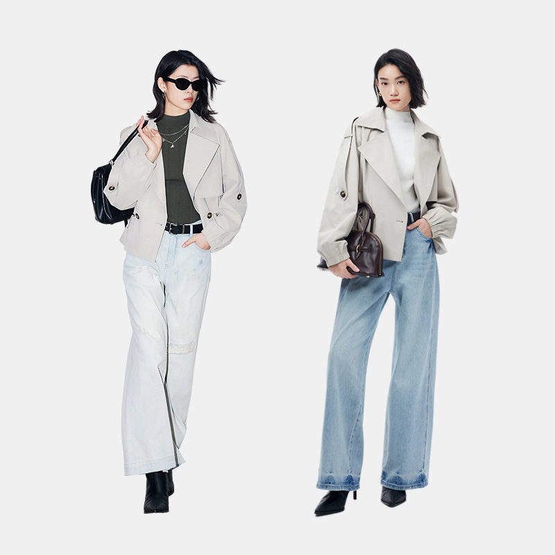 FF仿佛短外套女2026春新款复古大翻领肩章风衣飞行员夹克短款外套,淘宝优惠券,粉丝福利购,淘宝优惠卷