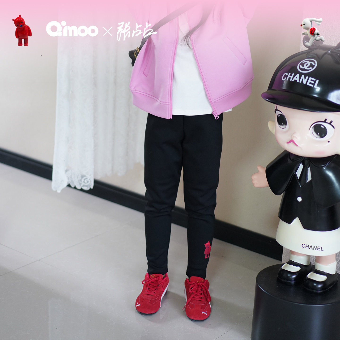 【张占占IP联名】Qimoo冬季新款女童加绒打底裤厚外穿QSS4KP518Z,淘宝优惠券,粉丝福利购,淘宝优惠卷