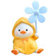 Cute raincoat little duck windmill resin car decoration