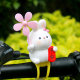 Peaceful cute little rabbit windmill bamboo dragonfly battery car electric motorcycle decoration gift for best friend