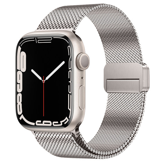 Suitable for iwatch strap magnetic s9 Apple watch strap Milanese applewatchultra2 strap 8th generation 7/6 new s8 men and women se metal stainless steel 45mm49 sports s7