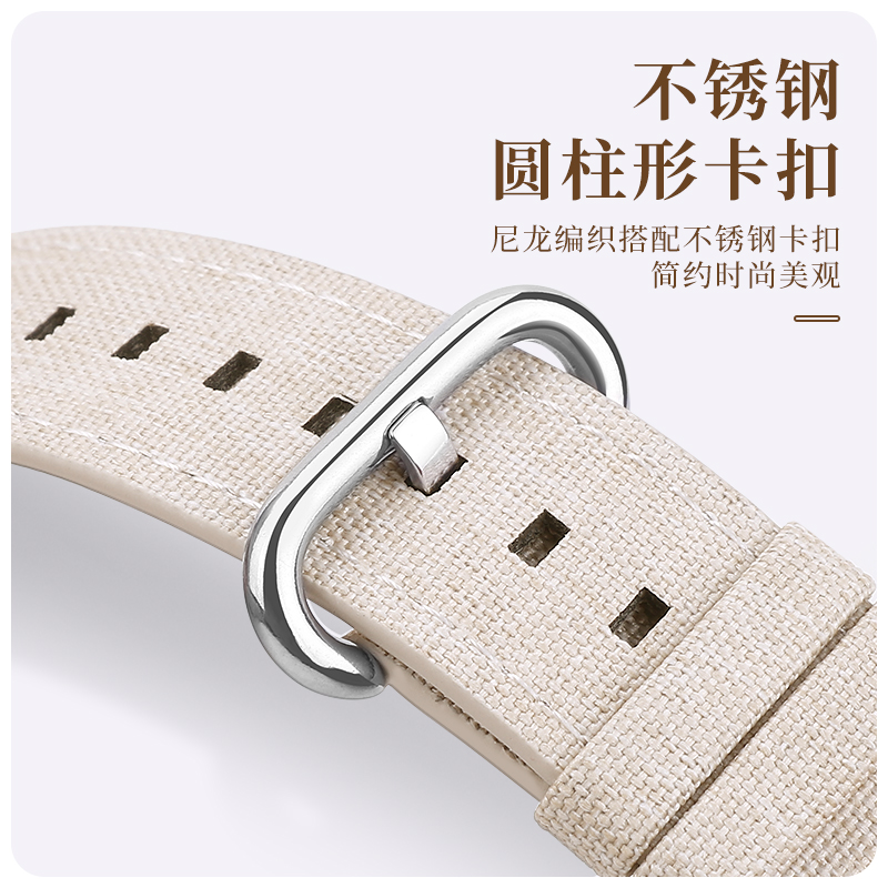 适用iwatch8表带苹果手表se表带applewatch表带7代6/5/4新款s9男女生s7帆布9防水ultra2运动45mm尼龙s8创意44-图2