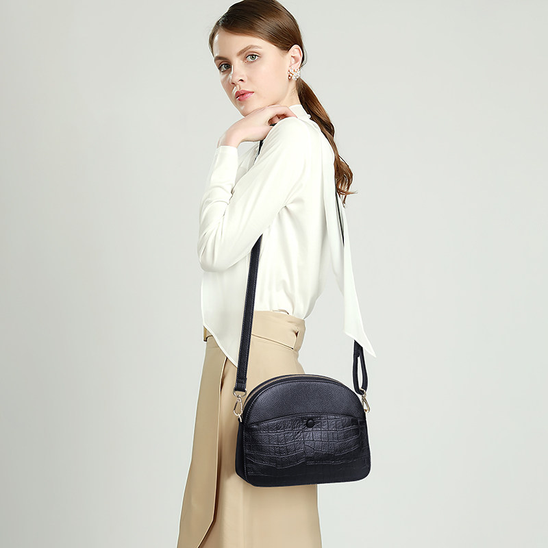 澳迪佳真皮2023新款洋气贝壳小挎包 澳迪佳女士包袋