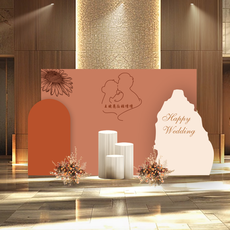 香槟色婚礼布置背景板酒店迎宾区拍照留影区布景kt板定制订婚回门,淘宝优惠券,粉丝福利购,淘宝优惠卷