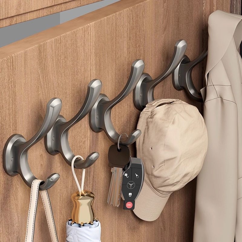 单钩挂衣钩衣柜挂衣架进门玄关衣帽钩壁挂式墙壁打孔固定单个挂钩 - 图2