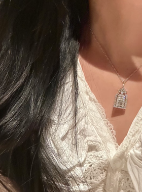 幸福之门满钻城堡锁骨链