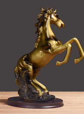 优选酒柜客厅家居装饰品马到成功中式F工艺品办公室书房马摆件开