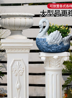 优选欧式大号罗马柱装饰门厅摆件花盆底座户外X花园庭院婚庆
